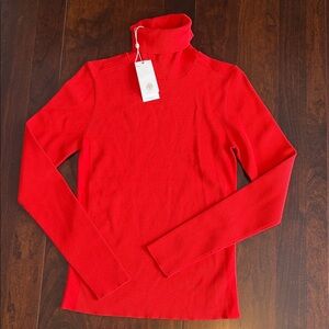 Tory Burch Vibrant Red Turtleneck Sweater